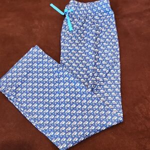 Vineyard Vines Lacrosse Whale Blue Patterned Youth Pajama Lounge Pants